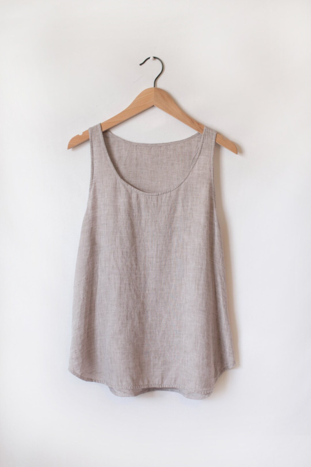 Linen Sleep Tank in Cool Grey made in USA - Etsy