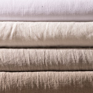 Natural Stonewashed Linen Flax Heavy Medium Weight Natural Fabric by the Yard 7.2 oz/ 244 gsm