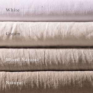 100% Stonewashed Linen Pure Medium Weight Natural Cream Beige Linen Flax Fabric by the Yard 7.2 oz/ 244 gsm SHIPS FROM USA image 2