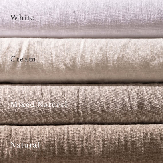 セール‼️PLAIN WEAVE COTTON LINEN 24ss 100% Stonewashed Linen Pure Medium Weight Natural Cream