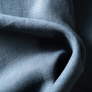 100% French Linen Heavy Upholstery Slipcover Weight Flax Fabric by the Yard 14.3 oz/sq yard in Bondi Blue