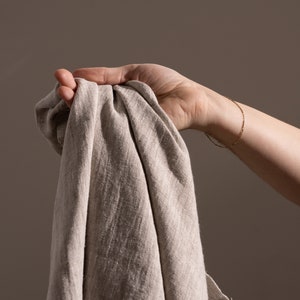 Natural Stonewashed Linen Flax Heavy Medium Weight Natural Fabric by the Yard 7.2 oz/ 244 gsm Mixed Natural