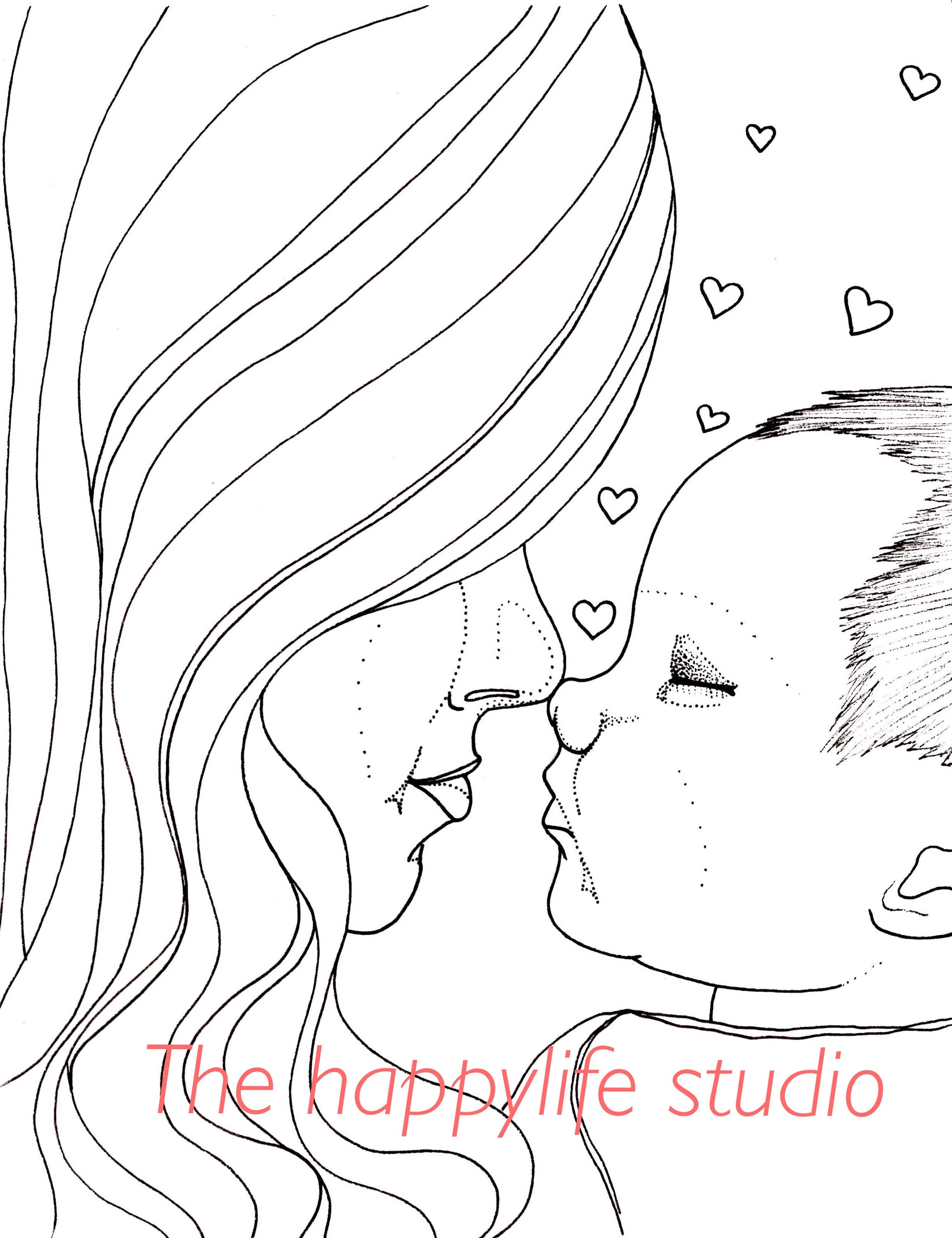 Mom and Baby Coloring Page, New Mom Coloring, Pregnancy Coloring, Printable  Coloring, Love Coloring, New baby Coloring, Mom and baby drawing