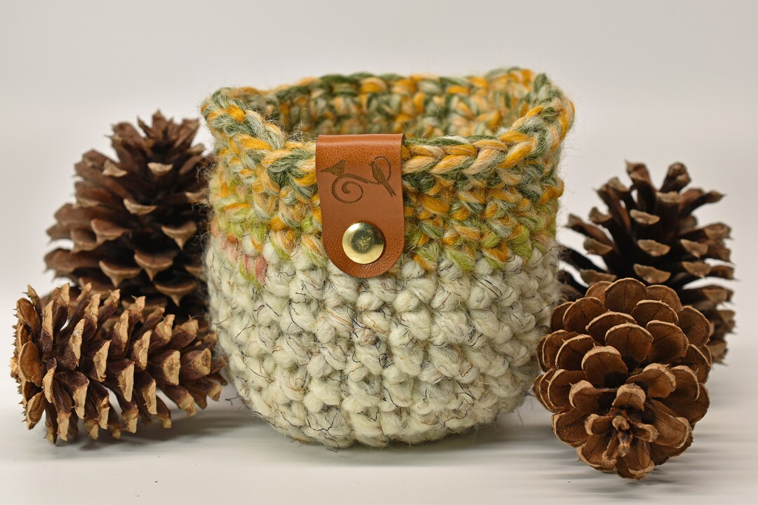 Crochet Gift Basket With Handle 3.5 Inch Orange Easter Gift Etsy