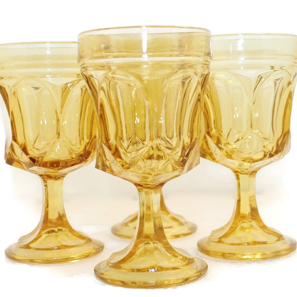 Set of Four Vintage Anchor Hocking Fairfield Goblets