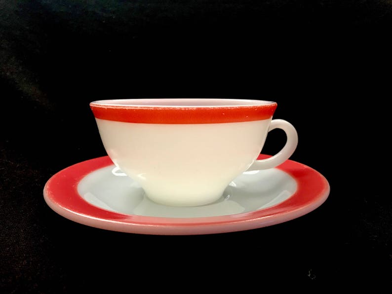 Flamingo Pink Pyrex Tea Cup and Saucer | Etsy