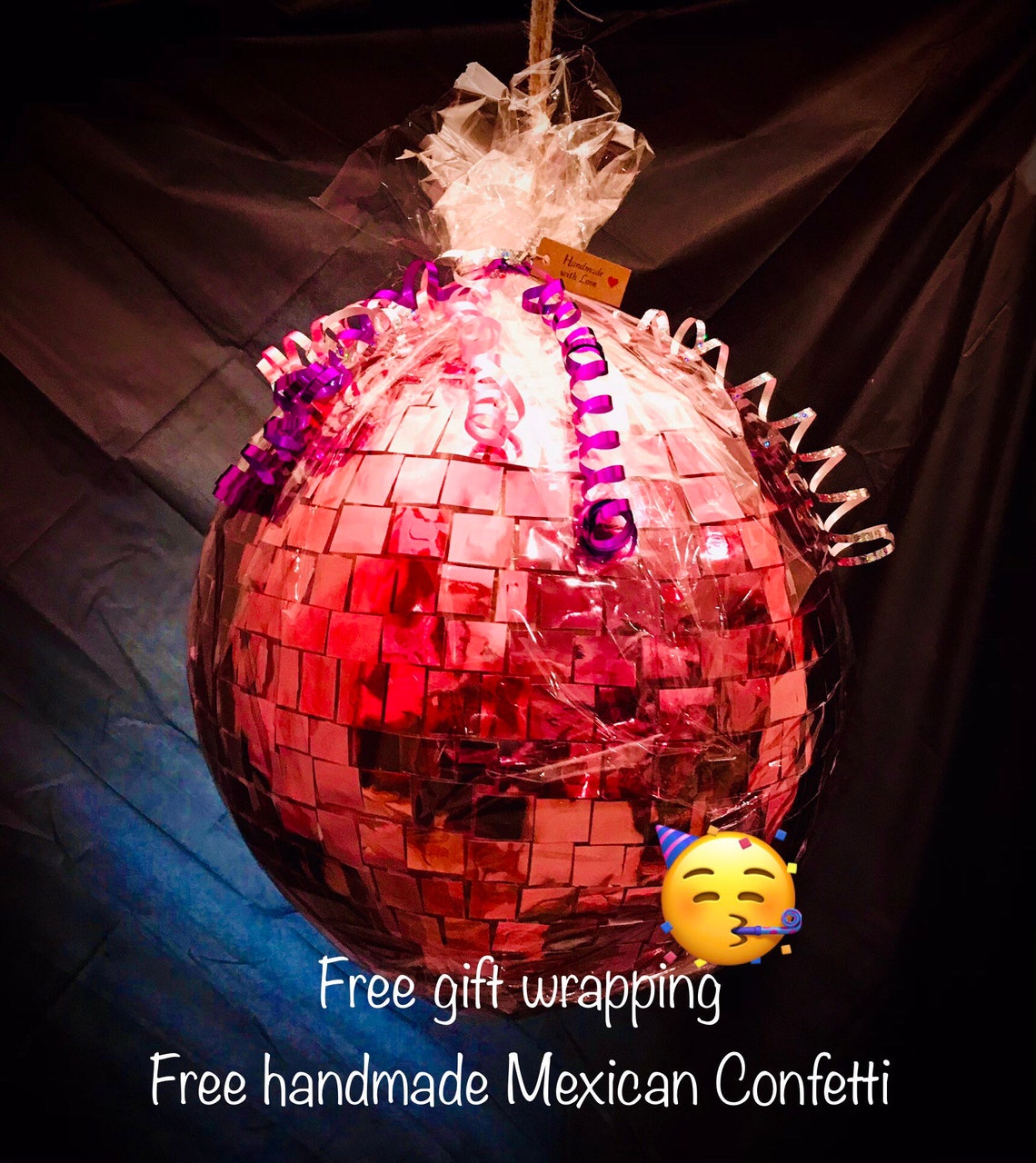 Metallic Pink Disco Ball Piñata43 in Circumference Etsy