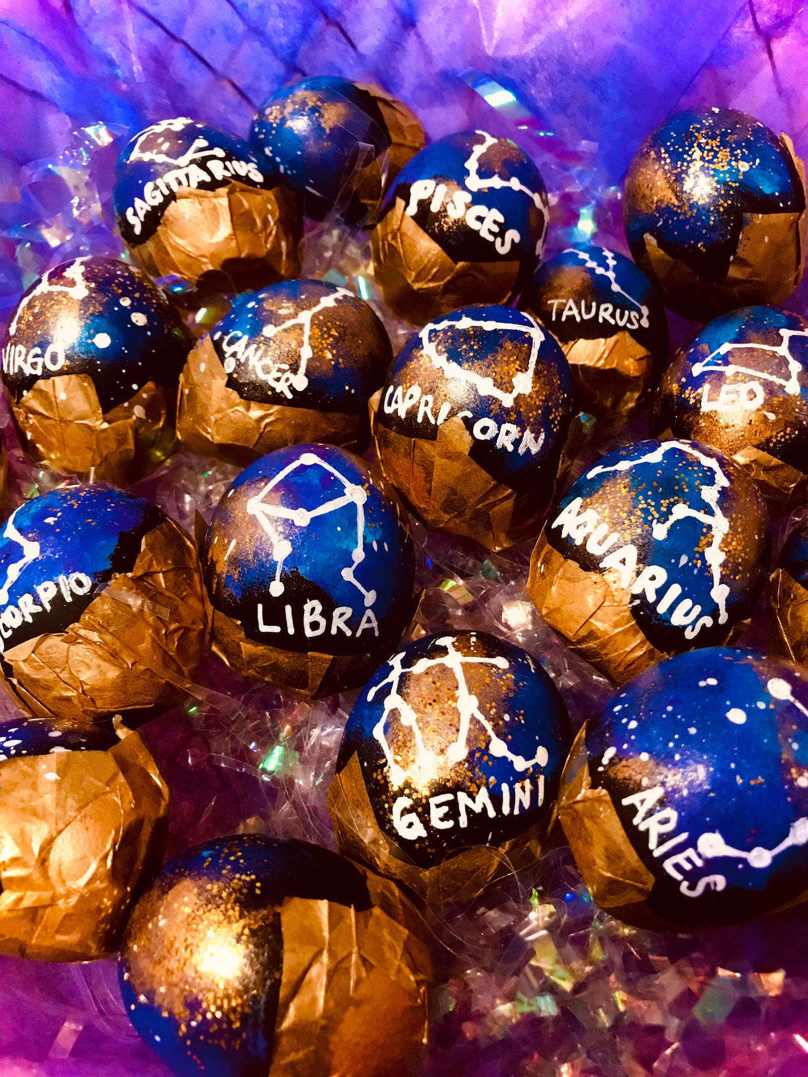 Easter Eggs-Constellations-Zodiac-Astrology-Galaxy-Handpainted | Etsy