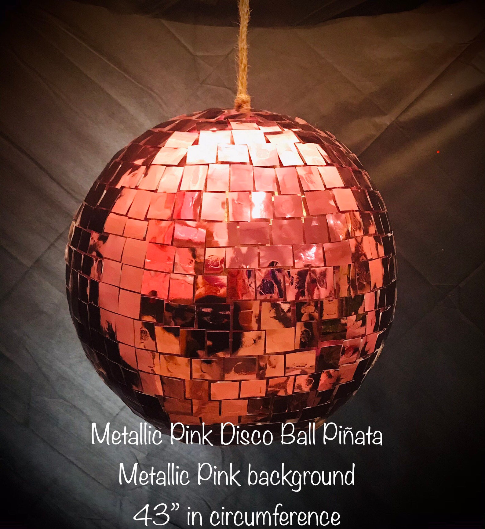 Metallic Pink Disco Ball Piñata43 in Circumference Etsy