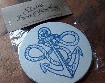 Anchor Letterpressed Coasters