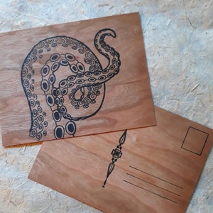 Tentacle Wood Carte postale typographique
