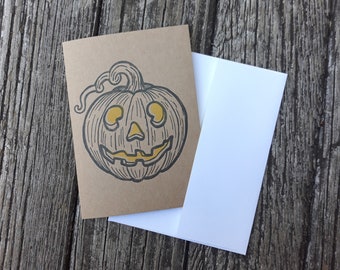 Halloween Letterpressed Folded Greeting Card