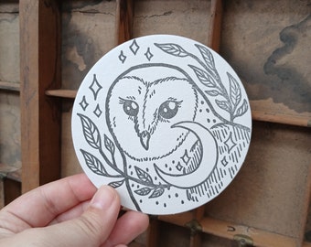 Porta-copos tipográficos coruja | Decoração Familiar Bruxa | Design de animais florestais