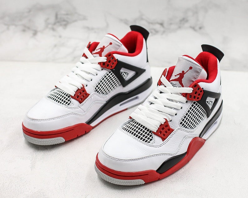 Jordan 4 fire Red White/fire Redblacktech Grey for Sale sport Sneaker