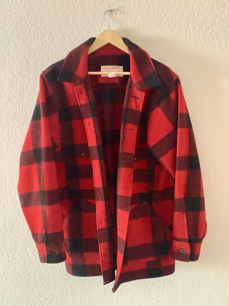 Vintage Filson Style 85 Mackinaw buffalo plaid wool jacket | Etsy