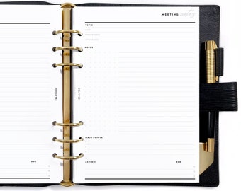 A5 Meeting Notes, Printable Planner Inserts [PDF File]