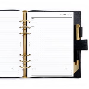 A5-mötesanteckningar, utskrivbara kalenderinlägg [PDF-fil]