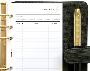 Personal Size Buchhaltung, Ausgaben und Sparbuch, Druckbare Planer Einlagen [PDF Datei]