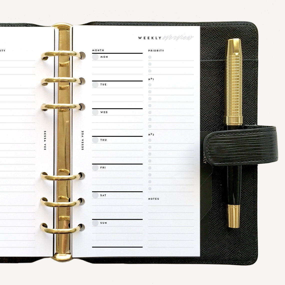 Personal Size Weekly Overview, Undated Wo1p, Printable Planner Inserts ...