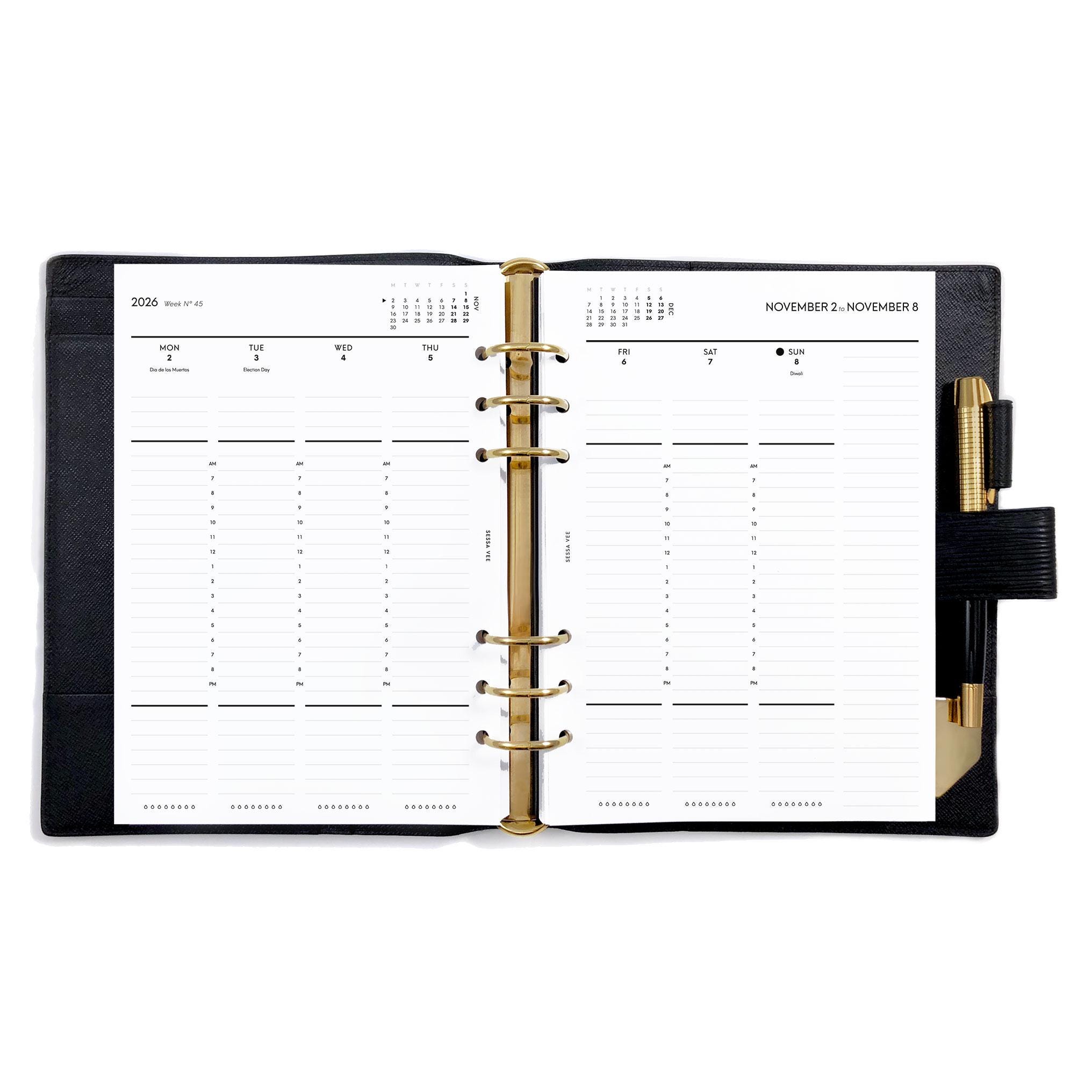 2026 A5 Printable - Lined Vertical Flex Weekly Wo2p, Dated Planner ...