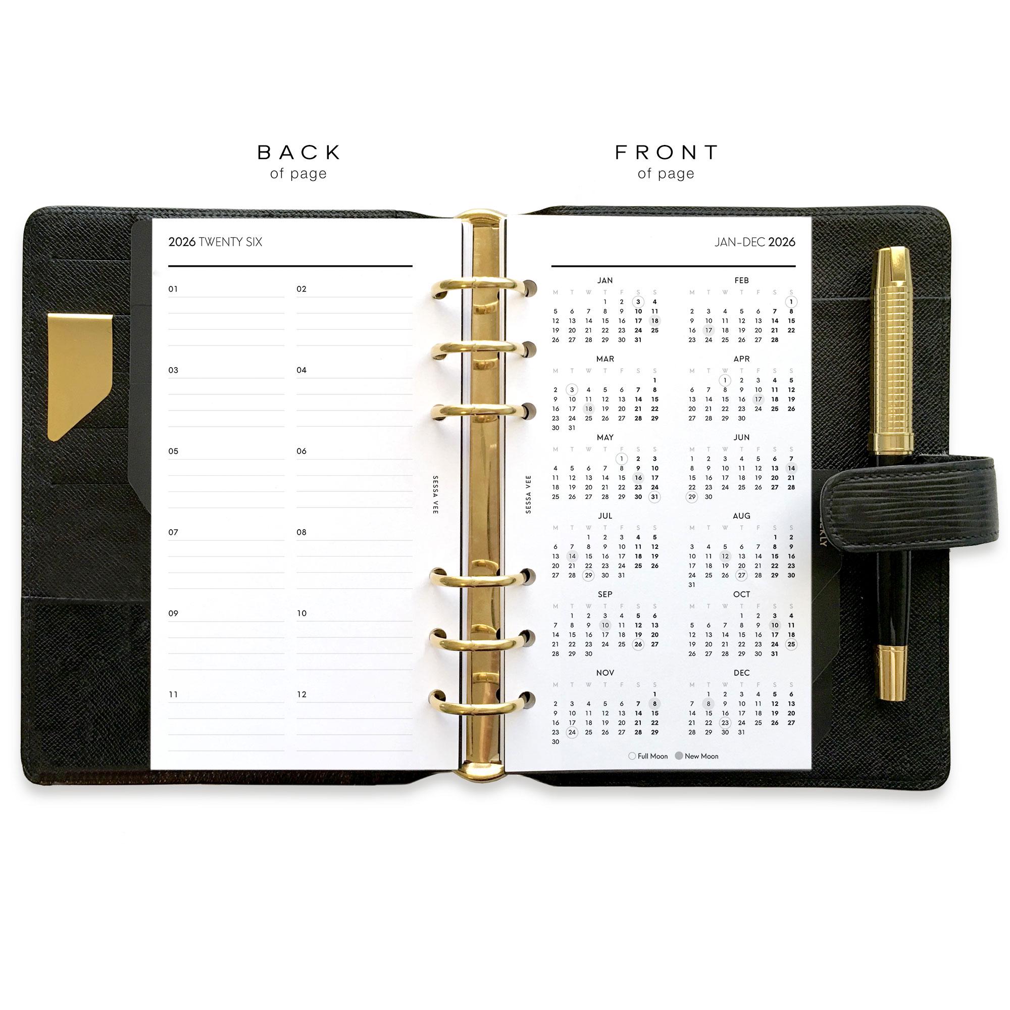 2026 Personal Size Printable - Lined Horizontal Classic Weekly Wo2p ...