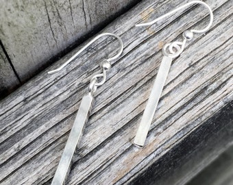Sterling Silver Bar Earrings - Bar Earrings - Dangle Earrings - Long Earrings - Sterling Silver Earrings - Mother's Day Gift - Under 30 Gift