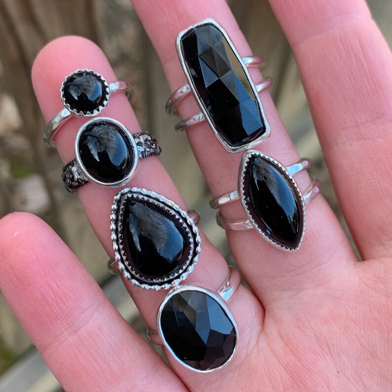 Black Onyx Ring Onyx Ring Oval Onyx Sterling Silver Etsy