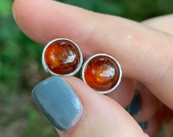 ¡OFERTA! Antes 118, ¡ahora 70! Aretes de cianita naranja - Aretes de cianita - Aretes de plata de ley - Aretes de cianita - Naranja