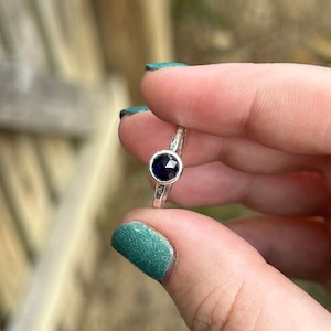 Blue Sapphire Ring - Sterling Silver Sapphire Ring - Stacking Sapphire Ring - Sapphire Jewelry - Blue Gemstone Ring - September Birthstone