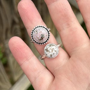 Ocean Jasper Ring - Roud Ocean Jasper Ring - Stacking Ocean Jasper Ring - Sterling Silver - Ocean Jaspers - Ocean Jasper Jewelry - Green