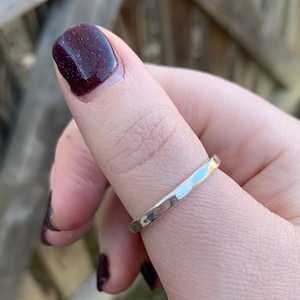 Sterling Silver Hammered Ring - Hammered Ring - Sterling Silver Band - Hammered Band - Single Hammered Band - Silver - Thick Hammered Band