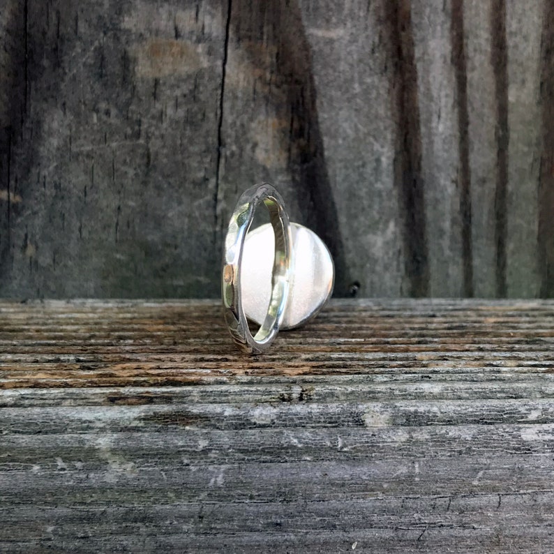 Peach Moonstone Moon Ring Carved Moon Face Ring Moon Ring Peach Moonstone Ring Sterling Silver Sleepy Moon Face Ring Moonstones image 5