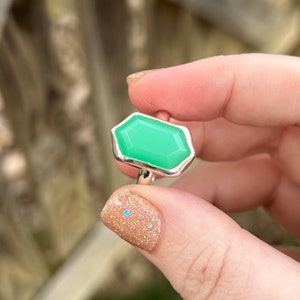 Green Chrysoprase Ring - Chrysoprase Ring - Statement Chrysoprase Ring - Hexagon Chrysoprase Ring - Sterling Silver Chrysoprase Ring - Green