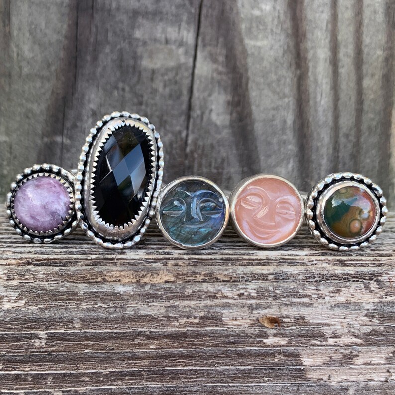 Charoite Ring Purple Stacking Ring Purple Ring Sterling | Etsy