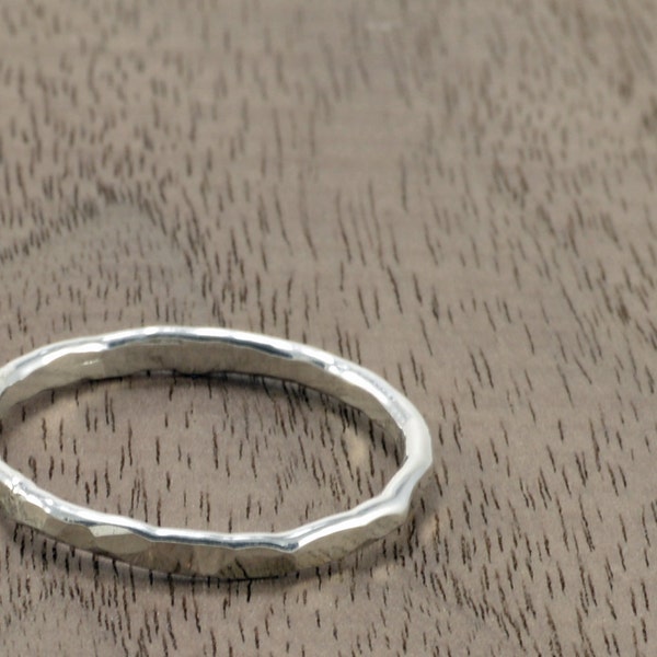 Stacking Rings - Sterling Silver Hammered Bands - Thumb Ring - Pinkie ring - Stackable Rings - Hammered Band - Sterling Silver - Hammered