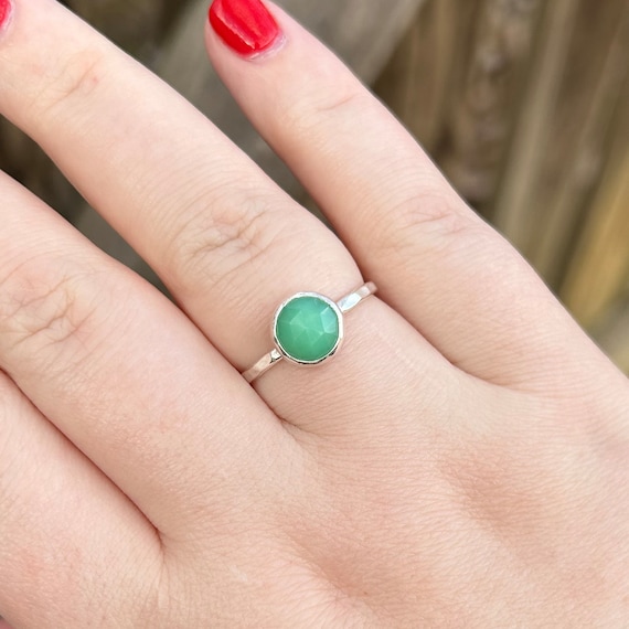 Chrysoprase Ring Chrysoprase Stacking Ring Green Ring ...