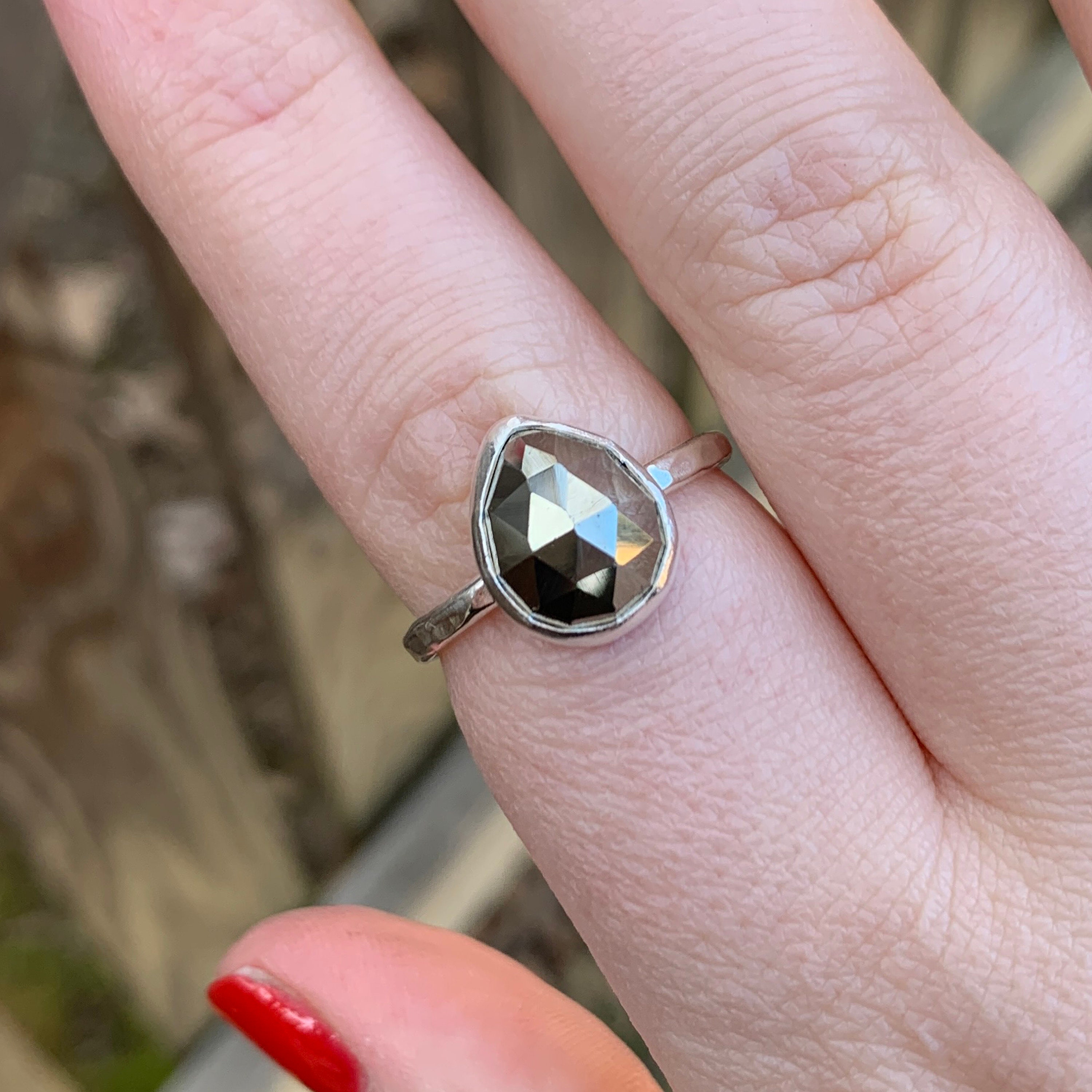 Pyrite Ring Fools Gold Ring Stacking Ring Sterling Etsy