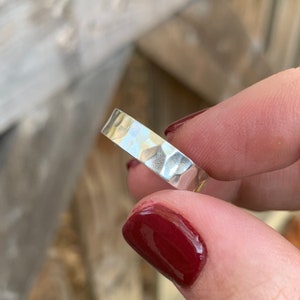 Sterling Silver Hammered Ring - Hammered Ring - Sterling Silver Band - Wedding Band - Hammered Band - Single Hammered Band - Silver Ring