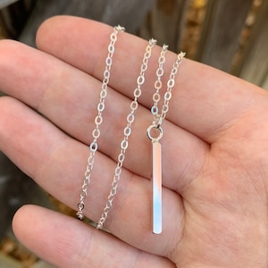Sterling Silver Bar Necklace - Vertical Bar Necklace - Square Bar Necklace - Sterling Silver - Minimalist Jewelry - Long Bar Necklace