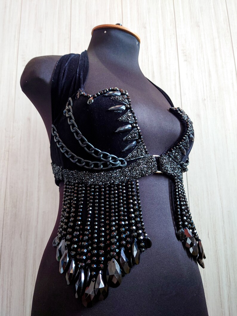 Black Diamond Gothic Bra 34E34DD36DD38D Etsy