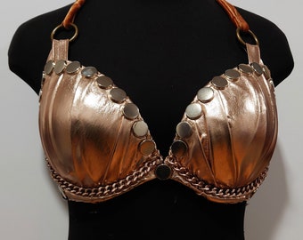 Copper-Gold Studded Bra 34E-34DD-34D-36D-38C