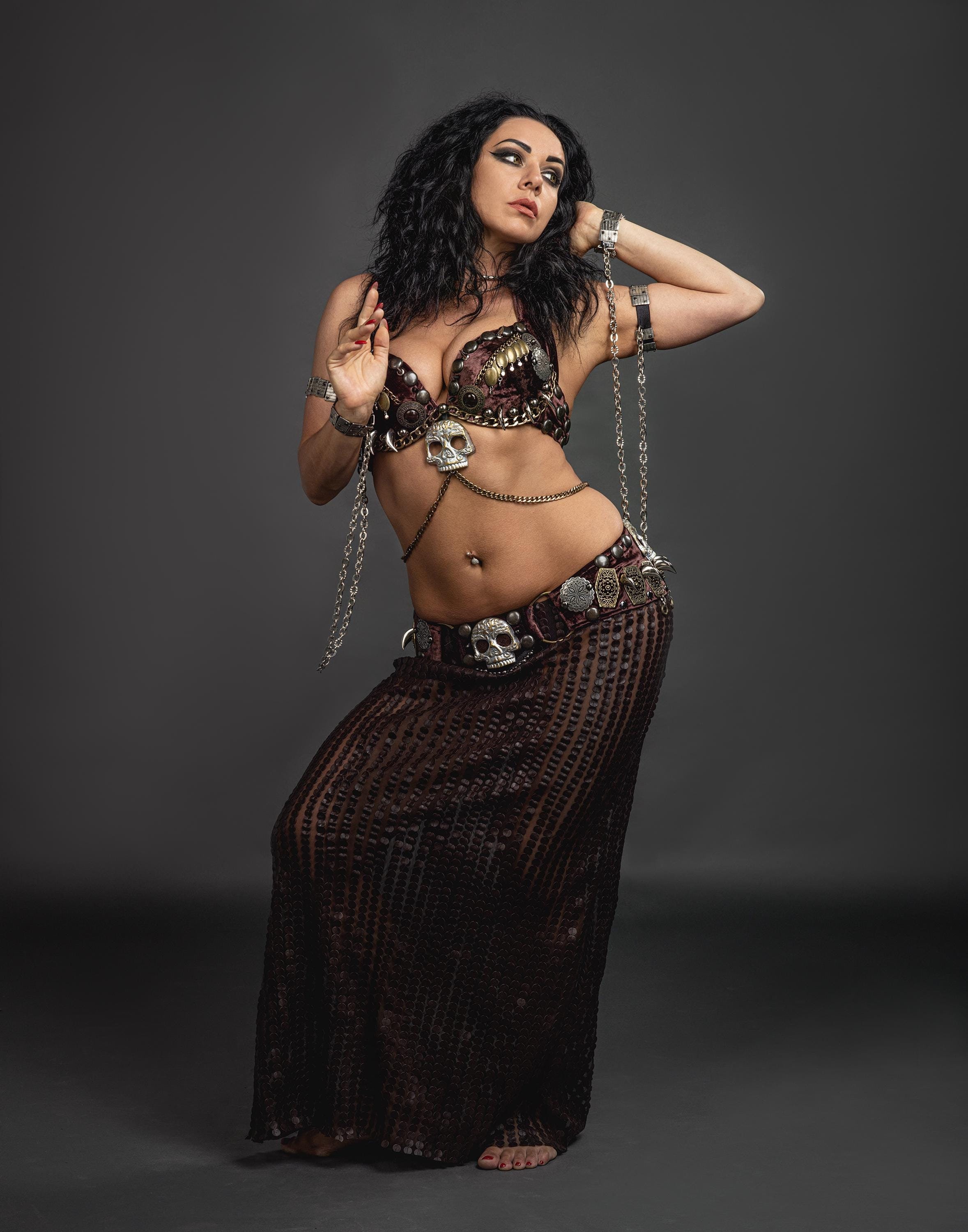 Skull&Claws Tribal Fusion Predatory Costume Belt+Bra set M-L