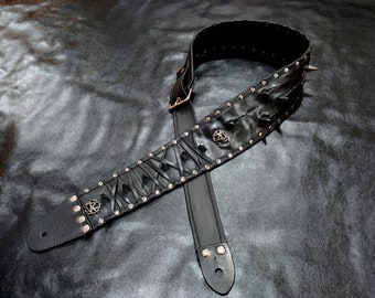 Spiked Leather Guitar Strap one of a kind