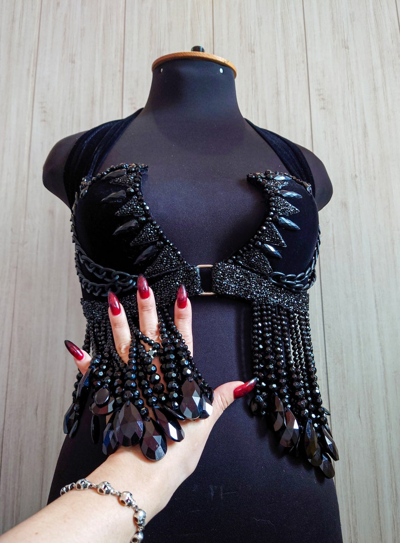 Black Diamond Gothic Bra 34E34DD36DD38D Etsy