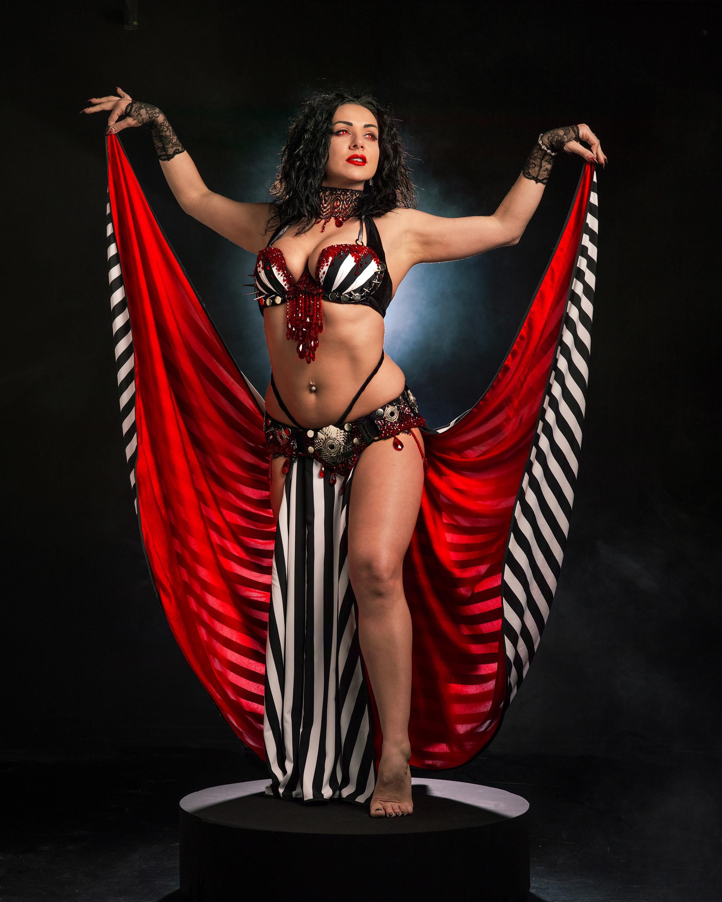 Bloody Victorian Gothic Fusion Belly Dance costume Whole Set