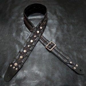 Studded and Laced Guitar Strap one of a kind