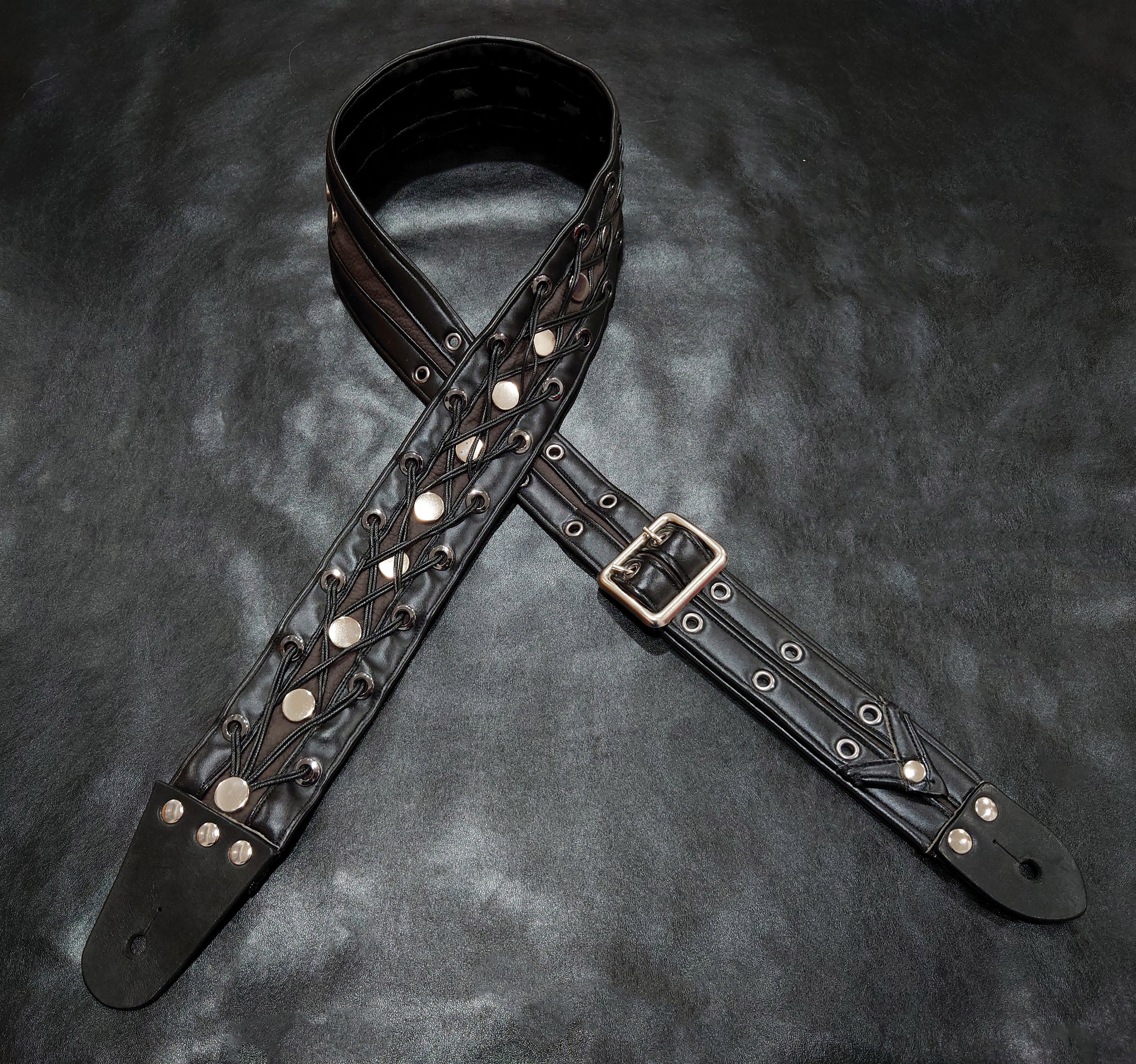 Studded and Laced Guitar Strap one of a kind