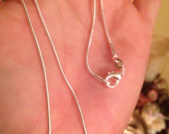 New! 18 inch 925 Sterling Silver Snack Chain w/ Lobster Claw Clasp