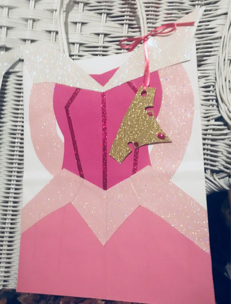 Handmade Sleeping Beauty Inspired gift bag with crown gift tag Etsy