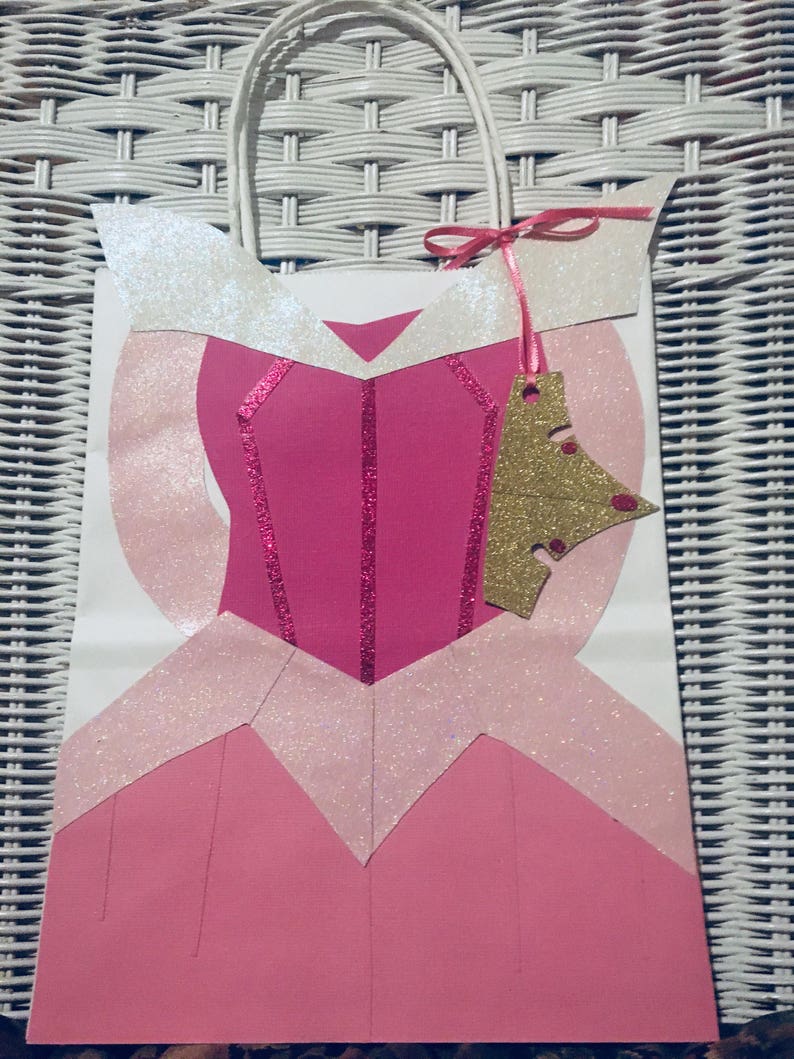 Handmade Sleeping Beauty Inspired gift bag with crown gift tag Etsy